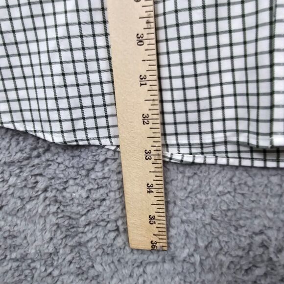 Peter Millar Men's Gray White Checker Long Sleeve Button Up Shirt Size XL - Picture 10 of 13